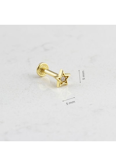 Glorria Altın Yıldız Tragus Piercing Çok Renkli 31980781