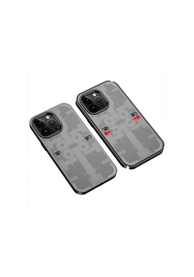Apple iPhone Uyumlu 13 Pro Kılıf Mekanik Bumper Kapak - Siyah Bzsxx00 1
