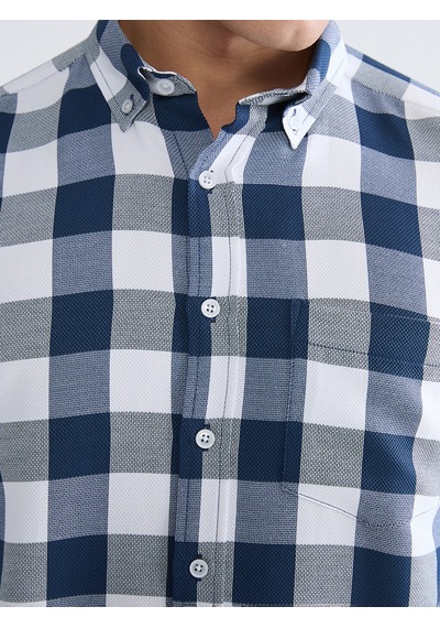 Lcwaıkıkı Classic Lacivert Regular Fit Ekose Erkek Gömlek