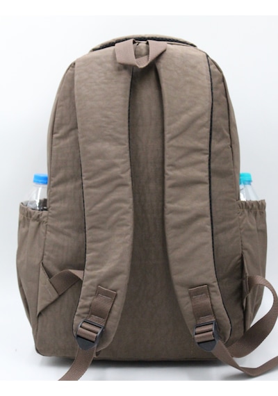 Günlük Krinkıl Kumaş Unisex Okul Sırt Çantası1800 Vizon