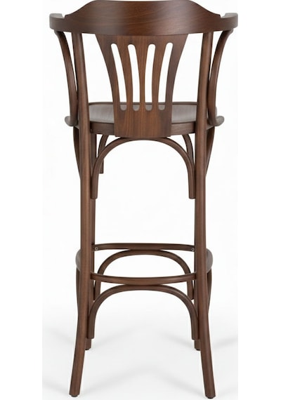 Thonet Kolçaklı Ahşap Bar Sandalyesi Ceviz