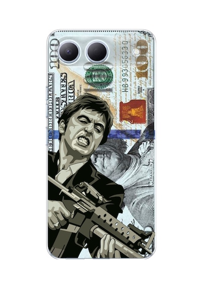 Tecno Spark 40 5g Uyumlu Scarface Dolar Tasarımlı Baskılı Silikon Kılıf Renkli
