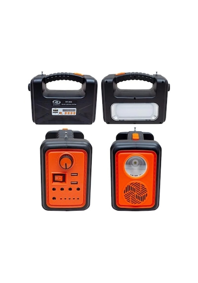 Premium Rt-902 Güneş Enerjili Solar Şarjlı Bluetoothlu Mp3-radyolu Çadır Kamp Aydınlatma Fener Seti 1 A