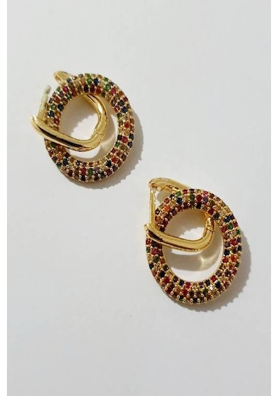 Mix Taşlı Halka Küpe N11.972