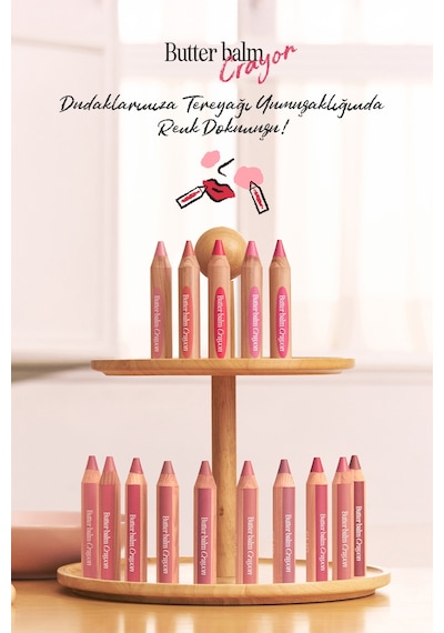 Kremsikalem Şeklinde Renkli Dudak Balmı & Kalemtıraş Clıo Butter Balm Crayon 009 Gentle Cream Peach 09