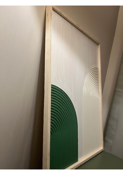 Cıgılwood Green Beıge Belt Ahşap Bohem Tablo