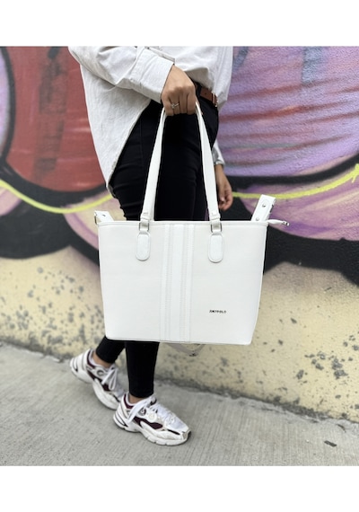 Just Polo Kadın Yeni Sezon Büyük Boy 3 Bölmeli Lüks El Ve Omuz Çantası Shoulder Bag Beyaz 66159387