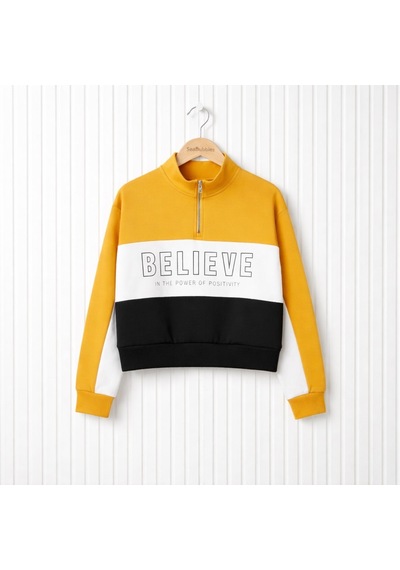 Believe Kız Çocuk Sweatshirt Sarı