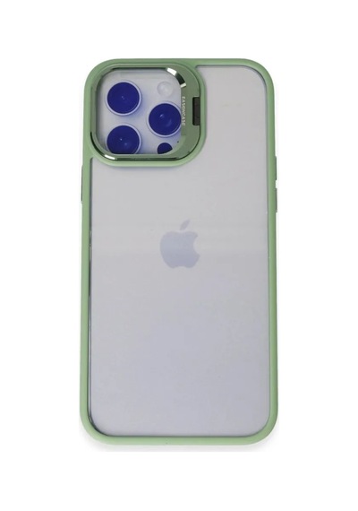Jenerik Joko Apple iPhone Uyumlu  Uyumlu 14 Pro Max Kılıf Roblox Lens Standlı Kapak - Yeşil