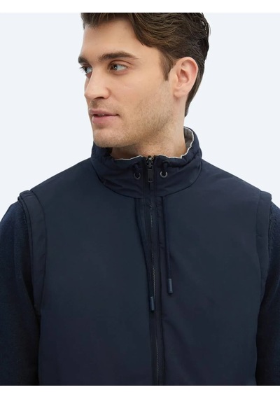 Kip Lacivert Regular Fit Dik Yaka Casual Dokuma Spor Yelek Lacivert