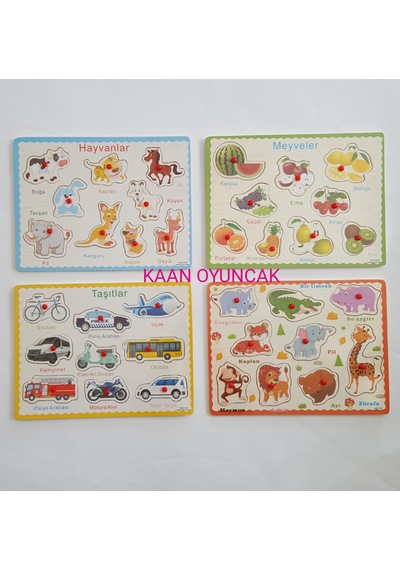 Eğitici Ahşap Tutmalı Bultak Puzzle Set