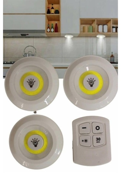 Kablosuz - 753 - Pilli Işıldak Masa Lambası Mutfak Tezgah Altı Banyo Dolabı - Csmo-tex - Dolap İçi Büyük