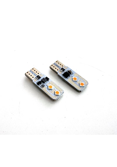 2 Adet Turuncu T10 Led 4 Ledli Yassı Tip Park, Plaka, İç Aydınlatma
