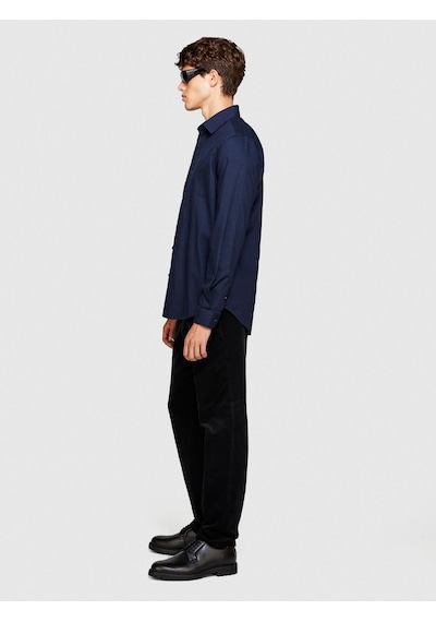 Sisley %100 Koton Slim Fit Fitilli Kadife Pantolon Erkek Siyah T-shirt - 323a4sfrsf03d