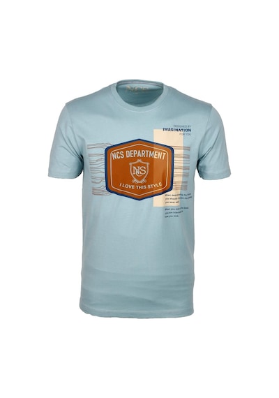 Ncs Mavi Bisiklet Yaka Slim Fit Dar Kesim Baskılı T-shirt 1216-mavi Mavi