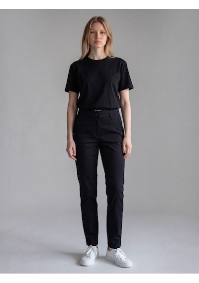 Sisley Slim Fit Gabardin Pantolon Kadın Siyah Pantolon - 325a4aı655ah6