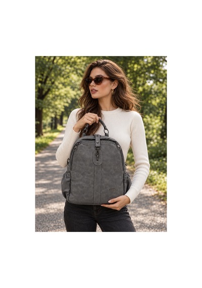 Just Polo Kadın Günlük Şık Ve Fonksiyonel Model Çok Bölmeli Sırt Çantası 377039gny Gri