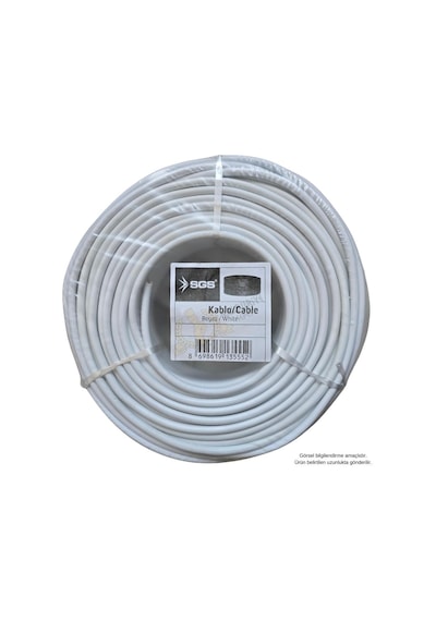 Sgs Elektrik Tesisat Kablosu - 3x2.5 Cca Ttr 48x0.18 - Beyaz - 3 Mt.
