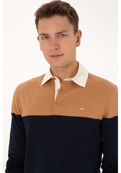 U.S. Polo Assn. Erkek Regular Fit Polo Yaka Camel Sweatshirt 50316428-VR015