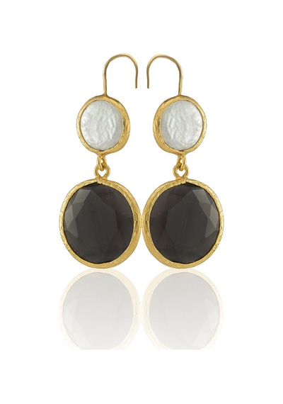 Kadir Jewellery 22 Ayar Altın Kaplama Kadın İnci Küpe -el İşçiliği Ve Hipoalerjenik Küpe Siyah 63848638