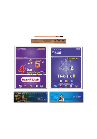 Tonguç Akademi 5. Sınıf 4 Ten 5 E Hazırlık Yaz Tatili Kitabı - 4. Sınıf Taktikli Soru Bankası Tekrar Seti 2 Kitap