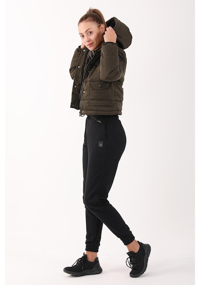 Maraton Sportswear Regular Kadın Kapşonlu Uzun Kol Basic Haki Mont 21288-haki Haki