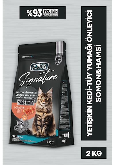Peritas Signature Somonlu Kedi Tüy Yumağı Önleyici Yetişkin Kedi Maması 2 KG