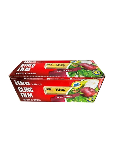 İlka Şeffaf Mutfak Rulo Streç Film Folyo - 30 Cm. X 500 Metre - Gıdaya Uygun - 1 Paket