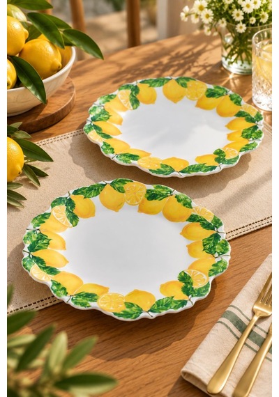 Lucky Art Limora Melamin 30 Cm 2'li Tabak Seti Dıo35001 Sarı