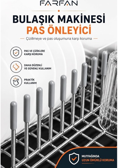 100 Adet Gri Bulaşık Makinesi Sepetleri Çubukları Için Birinci Sınıf Pas Ve Çizilmeleri Önleyen Plastik Kapak