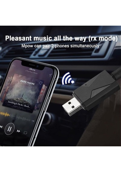 Usb Bt 5.0 Handsfree Kablosuz Verici Alıcı Stereo Ses Adaptörü Da