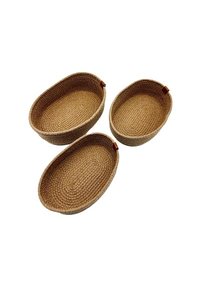 4 Adet Luna Cucina Jüt Tekli Yuvarlak Organizer Hasır 22cm Diğer