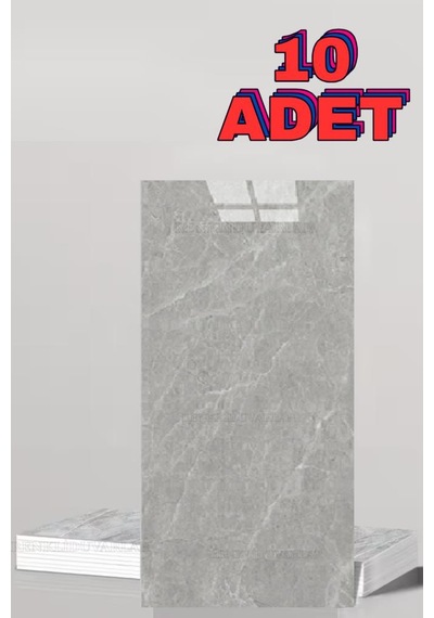 10 Adet 30x60 Cm Kendinden Yapışkanlı Duvar,banyo,tezgah Arası Mermer Duvar Paneli Kağıdı Bs1725 Gri - Kahverengi