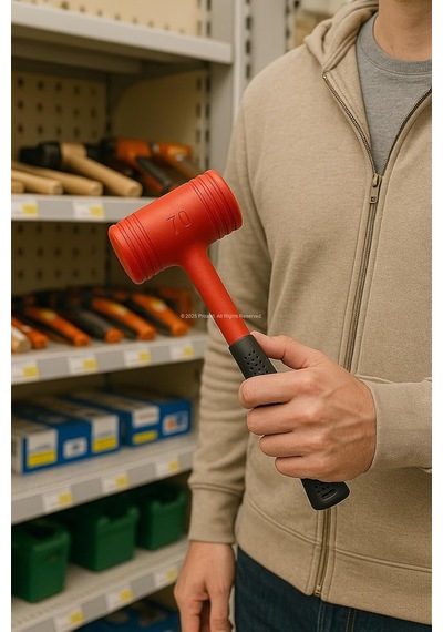 Proalet Çift Renkli Lastik Tokmak, Sert Plastik Başlık, İz Bırakmaz, Ergonomik Kaymaz Saplı, Kaporta İşleri, Süpürgelik Montajı, Marangozluk Ve Fayans