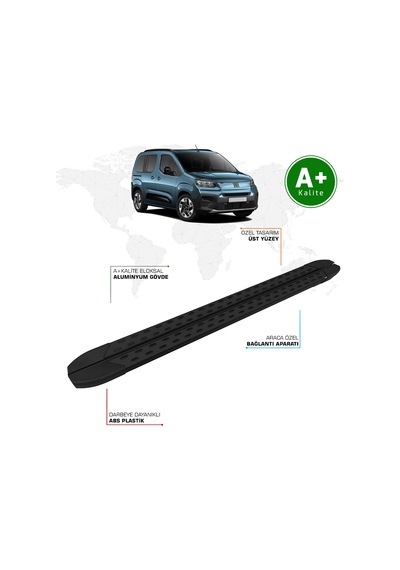 Fiat Doblo Yan Basamak Kısa Şasi 2024 Model Ve Sonrası Trimline Siyah