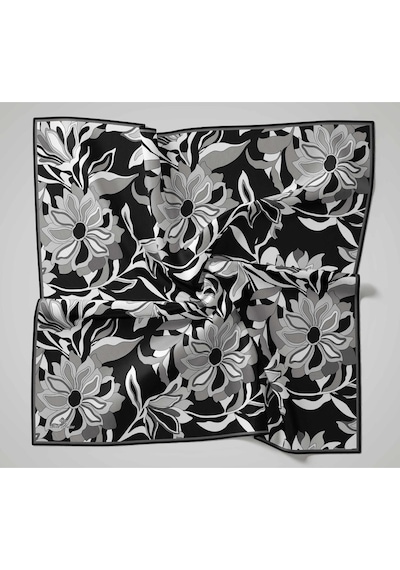 Silk Home Olinda İpek Eşarp 47003-03 Soluk Siyah, Gri, Füme, Gümüş, Beyaz