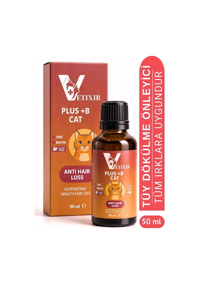 Plus B Kedi İçin Tüy Dökülme Engelleyici Deri Sağlığı Damlası Tüy Döküm Önleyici Multivitamin 50ml