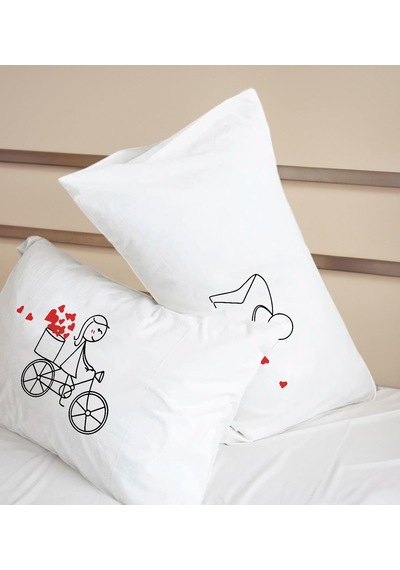 Bk Gift Sevgili Tasarımlı Pamuklu 2 Li Yastık Kılıfı Seti-3 50x70cm , Sevgiliye , Ev si, Tasarım Ev Tekstili