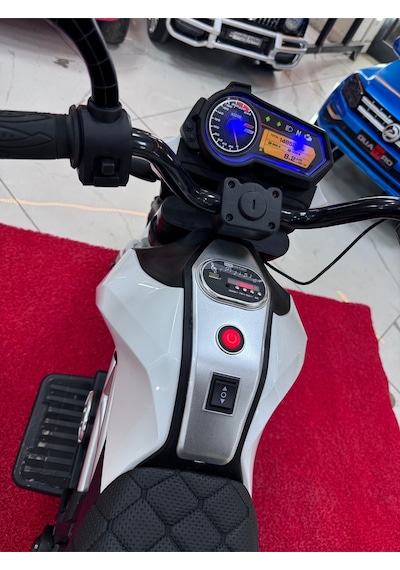 3-10 Yaş 12 Volt Akülü Motor Akülü Motosiklet Beyaz