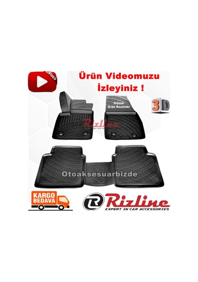 Ford Focus 5 3D Paspas Havuzlu Siyah Hb 2019 Sonrası 4Prç.Rizline N11.5444