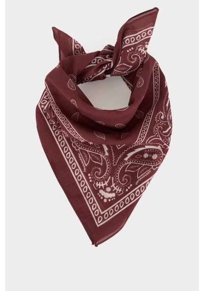 Defacto Kadın Desenli Pamuklu Bandana N7447az26smbr150 Bordo-br150