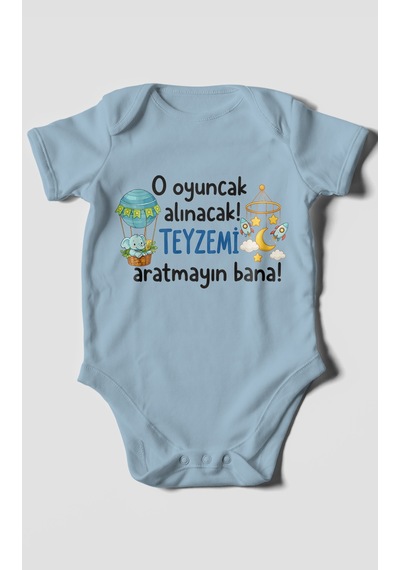 Morivokids Teyzeye Özel Kısa Kollu Bebek Body %100 Pamuk Zbn312-kk Bebe Mavisi