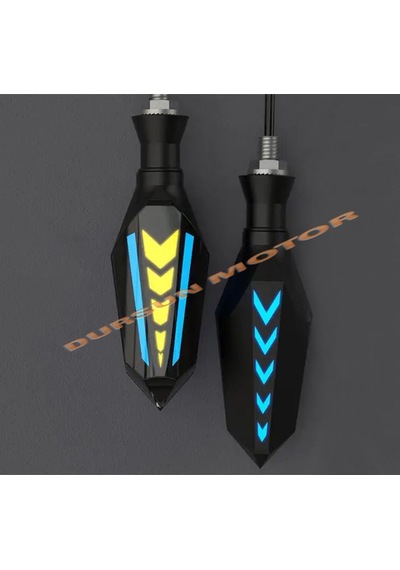 Motosiklet Amerikan Park Modüllü Yeni Nesil Led Sinyal Kayan Mavi