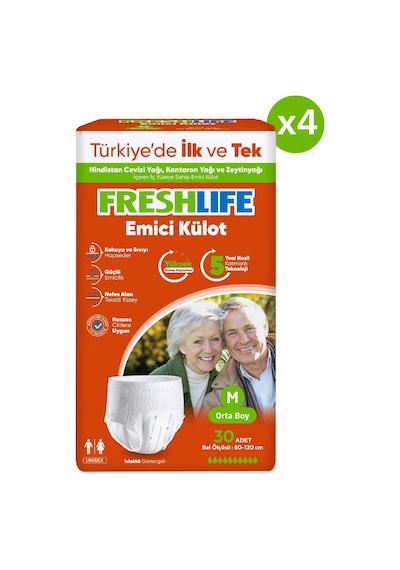 Medium Emici Külot 30 Lu 4 Paket 120 Adet M