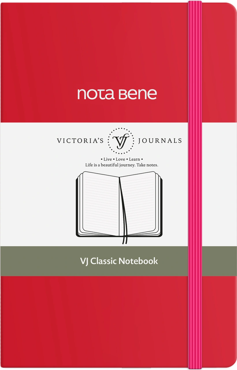 Nota Bene Classic Sert Kapak Defter, 9x14 Cm, Çizgili Fuşya