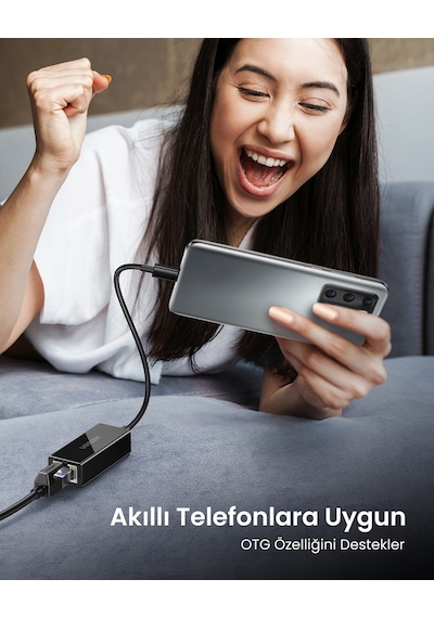 Ugreen Usb Type-c To Ethernet Rj45 1 Gbps Dönüştürücü Adaptör, 50307
