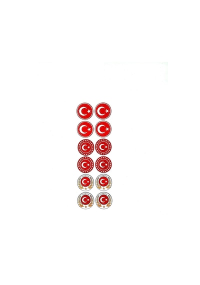 Türkiye Bayrak Sevdalılarına Özel Plaka Pulu 12'li Pul Ve Türk Bayrağı Damla Sticker