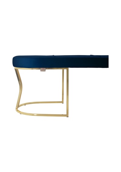 Viego Gold Collection- Mavi Kapitoneli Chester Model Puf & Bench & Koltuk & Uzun Makyaj Puff & Yatak Ucu