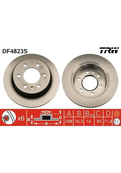 Trw Df4823s Arka Fren Diski 2e0615601a A9064230012 - 2 Adettir