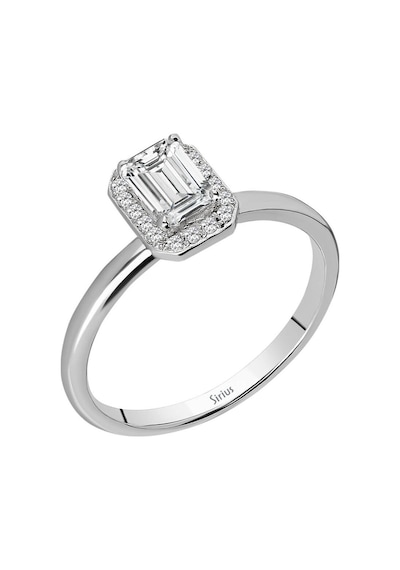 Sirius Pırlanta Ve Emerald Kesim Beyaz Safir Yüzük 0831R0031